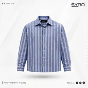 Premium Boxy Fit Striped Shirt for Men – Full Sleeve Casual Shirt