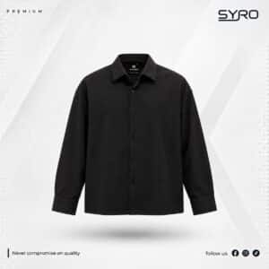 Premium Black Boxy Fit Shirt for Men – Full Sleeve Casual Shirt